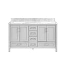Nuvia Premium 60-Inch Freestanding Double Sink Bathroom Vanity With Carrara Marble Top (SAK51829) by SAKSBY WHOLESALE