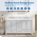 Nuvia Premium 60-Inch Freestanding Double Sink Bathroom Vanity With Carrara Marble Top (SAK51829) by SAKSBY WHOLESALE