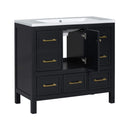 Nuvia Premium 72-Inch Bathroom Vanity Set With Resin Sink And Soft-Close Drawers [Faucet Not Included] (SAK62749)