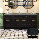 Nuvia Premium 72-Inch Bathroom Vanity Set With Resin Sink And Soft-Close Drawers [Faucet Not Included] (SAK62749)