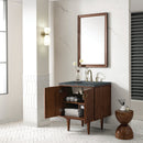 James Martin Amberly 30" Dual Mount Single Bathroom Vanity, Mid-Century Walnut
