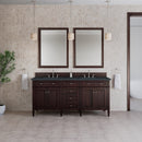 James Martin Brittany 72" Double Bathroom Vanity, Burnished Mahogany
