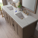 James Martin Portland 72" Double Bathroom Vanity, Whitewashed Walnut