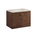 James Martin Amberly 30" Dual Mount Single Bathroom Vanity, Mid-Century Walnut