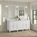 James Martin Lorelai 72" Double Bathroom Vanity, Bright White