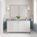 James Martin Chicago 60" Double Bathroom Vanity, Glossy White