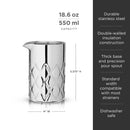 Admiral Stainless Steel Double-Walled Mixing Glass by Viski