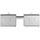 James Martin Bellshire 120" Double Bathroom Vanity, Bright White