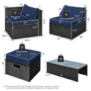 8 Pieces Patio Rattan Storage Table Furniture Set by LJGDeals
