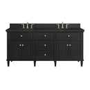 James Martin Lorelai 72" Double Bathroom Vanity, Black Onyx