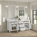 James Martin Lorelai 72" Double Bathroom Vanity, Bright White