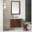 James Martin Amberly 30" Dual Mount Single Bathroom Vanity, Mid-Century Walnut