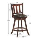 2 Pieces 360 Degree Swivel Wooden Counter Height Bar Stool Set with Cushioned Seat by LJGDeals