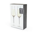 Raye Angled Crystal Champagne Flutes Set of 2 by Viski