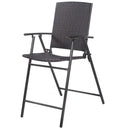 Set of 4 Folding Rattan Bar Chairs with Footrests and Armrests for Outdoors and Indoors by LJGDeals