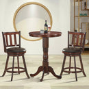 2 Pieces 360 Degree Swivel Wooden Counter Height Bar Stool Set with Cushioned Seat by LJGDeals
