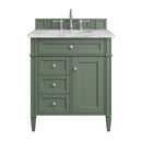 James Martin Brittany 30" Single Bathroom Vanity, Smokey Celadon