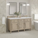 James Martin Lorelai 60" Double Bathroom Vanity, Whitewashed Oak