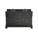 James Martin Brookfield 60" Double Bathroom Vanity, Black Onyx