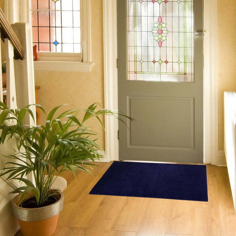 Sussex Home, Landing Rug, Slip Resistant Indoor Carpets Includes Adhesive Tape  2' x 3'-Solid Collection |Navy