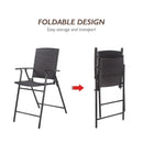Set of 4 Folding Rattan Bar Chairs with Footrests and Armrests for Outdoors and Indoors by LJGDeals