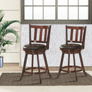 2 Pieces 360 Degree Swivel Wooden Counter Height Bar Stool Set with Cushioned Seat by LJGDeals