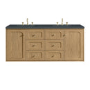 James Martin Laurent 60" Dual Mount Double Bathroom Vanity, Light Natural Oak