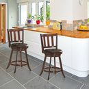 2 Pieces 360 Degree Swivel Wooden Counter Height Bar Stool Set with Cushioned Seat by LJGDeals