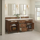 James Martin Lorelai 72" Double Bathroom Vanity, Mid-Century Walnut
