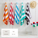 Cotton Velour Cabana Stripe Beach Towel - Novia Collection by Great Bay Home