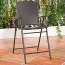 Set of 4 Folding Rattan Bar Chairs with Footrests and Armrests for Outdoors and Indoors by LJGDeals