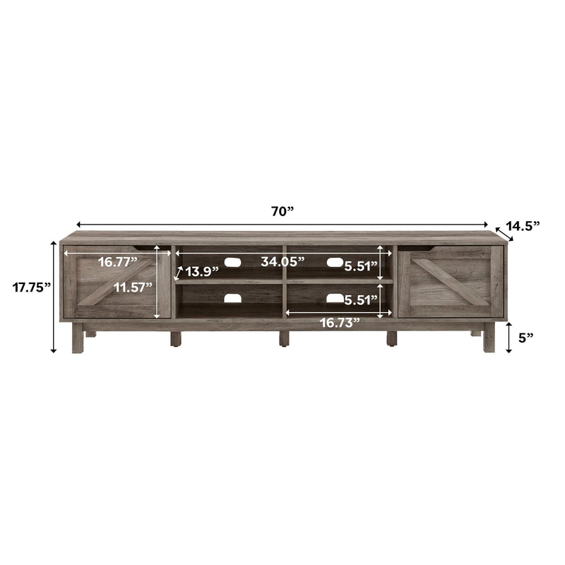 Barn Door 70" Rustic TV Stand