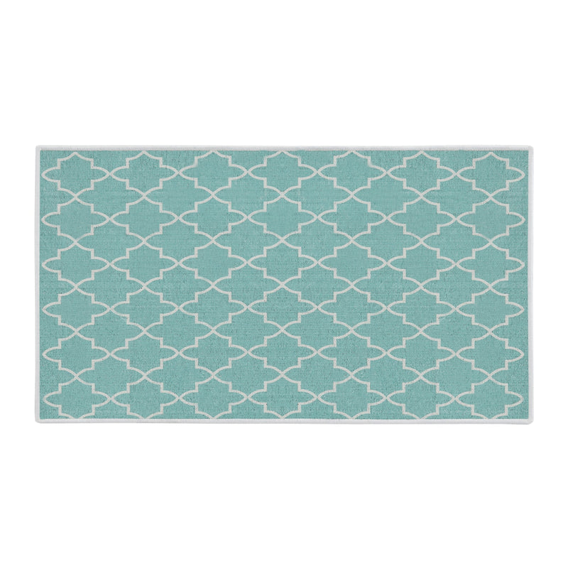 Geometric Design Multipurpose Floor Mat | 24"x44" | Turquoise