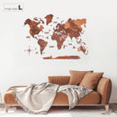 3D Wooden World Map Oak (for US only)