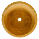 Oasis Gold Travertine Natural Stone Round Vessel Sink 16 Inch Bathroom