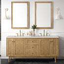 James Martin Laurent 72" Dual Mount Double Bathroom Vanity, Light Natural Oak