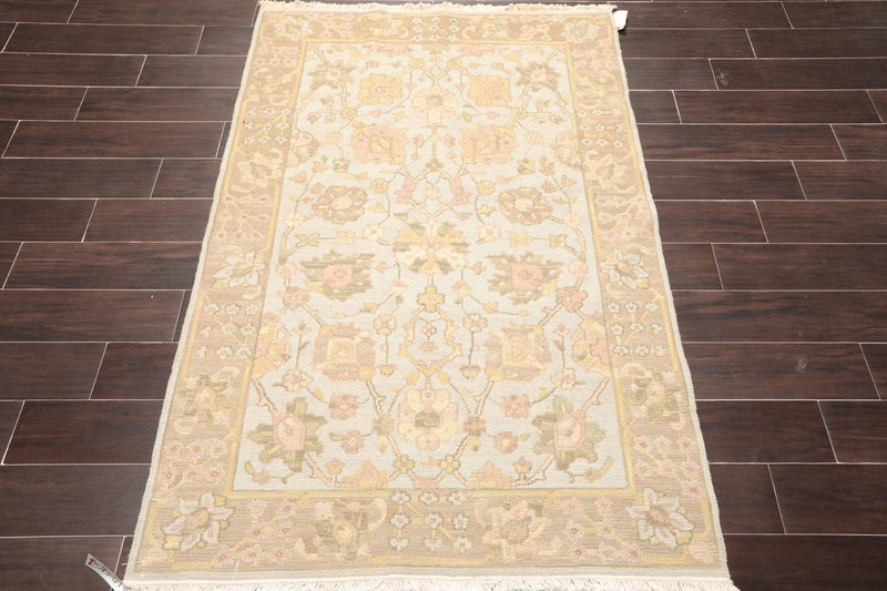 3'10" x 5'10" Hand Knotted Reversible Wool Area Rug Blue