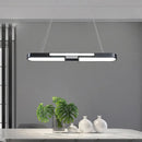 GobekUsa Oblong Acrylic Pendant Light Kit - Simple Style, Black/Gold LED Island Lamp in Warm/White Light for Dining Room