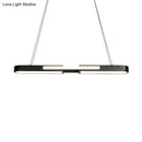 GobekUsa Oblong Acrylic Pendant Light Kit - Simple Style, Black/Gold LED Island Lamp in Warm/White Light for Dining Room