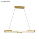 GobekUsa Oblong Acrylic Pendant Light Kit - Simple Style, Black/Gold LED Island Lamp in Warm/White Light for Dining Room