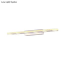 GobekUsa Oblong Bathroom LED Vanity Light Acrylic 4/6 Lights Simplicity Wall Mounted Mirror Lighting in Warm/White