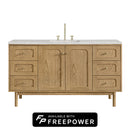 James Martin Laurent 60" Dual Mount Single Bathroom Vanity, Light Natural Oak