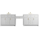 James Martin Bellshire 120" Double Bathroom Vanity, Bright White