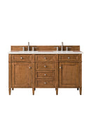 James Martin Brittany 60" Double Bathroom Vanity, Saddle Brown