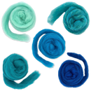 Deep Sea Carded Corriedale Wool Sliver Variety Pack by Revolution Fibers