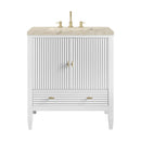 James Martin Myrrin 30" Single Bathroom Vanity, Bright White