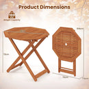 Octagon Folding Patio Table with 2 Inches Umbrella Hole by LJGDeals