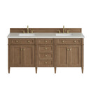 James Martin Brittany 72" Double Bathroom Vanity, Pecan