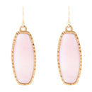 Odyssey Long Pink Opal and Bronze Earrings
