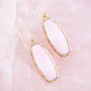 Odyssey Long Pink Opal and Bronze Earrings